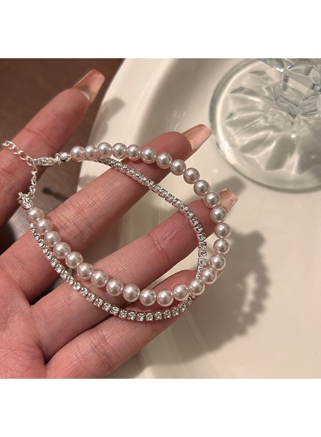 AuliceVerse Valentine's Double-Layer Bracelet Set – Faux Pearl & Sterling Silver, Adjustable  & Hypoallergenic for Daily, Date & Party | Perfect Gift for Her - Image 3